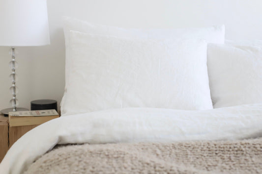 White linen pillow case