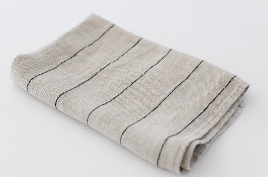 Natural stripe linen kitchen towel