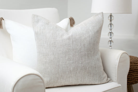 Light natural linen pillow cover