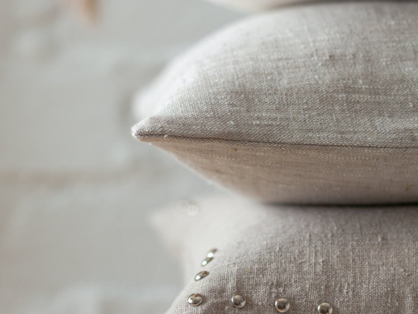 Light natural linen pillow cover