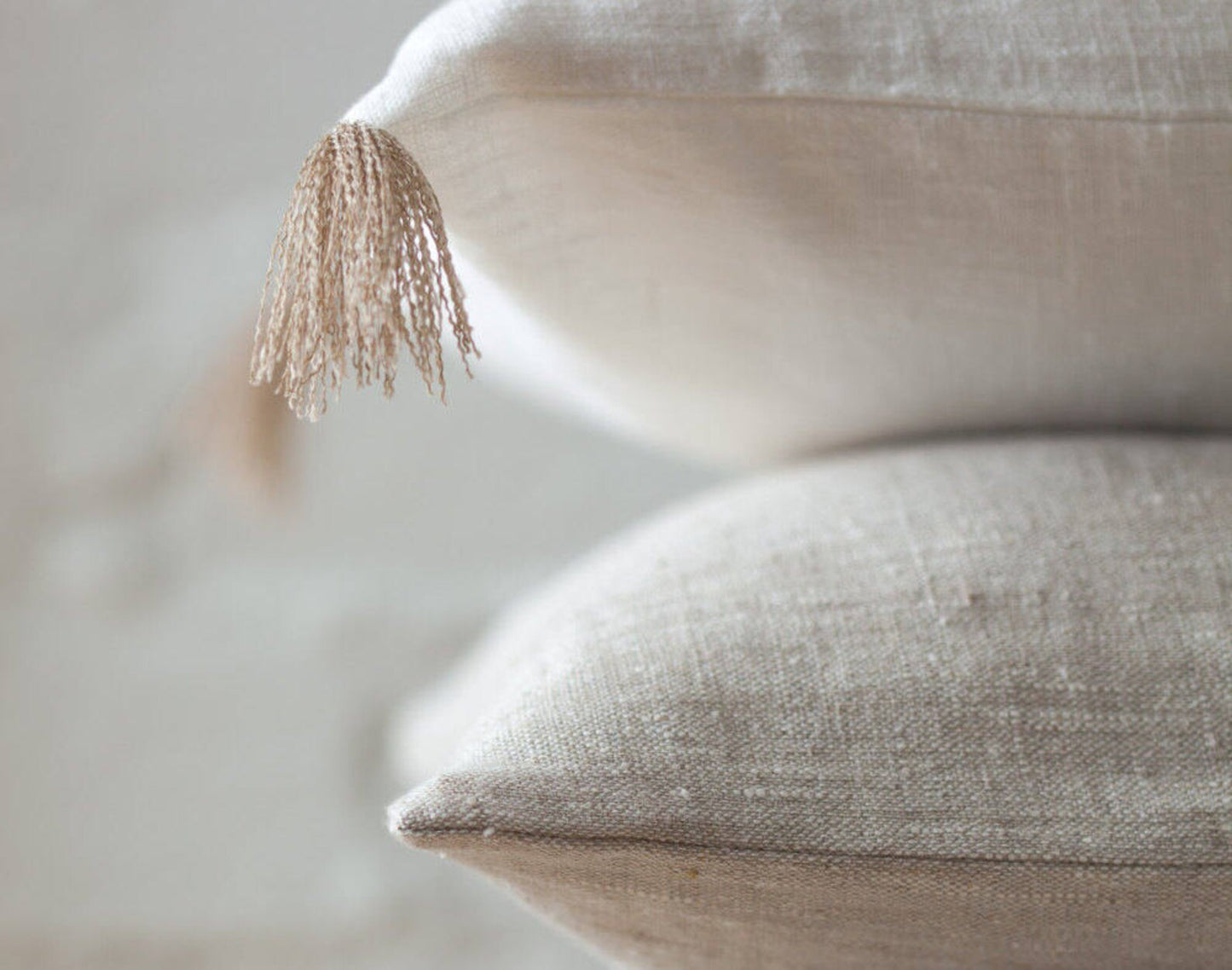 Light natural linen pillow cover