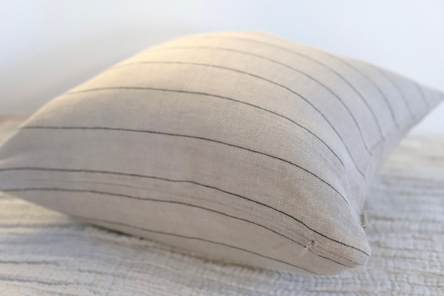 Natural stripe linen pillow cover