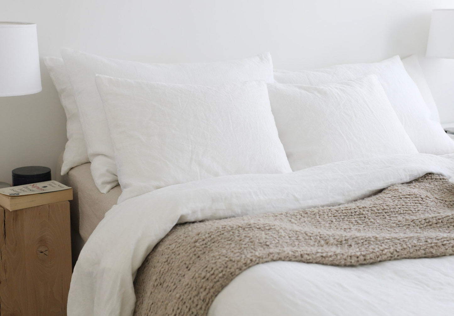 White linen pillow case