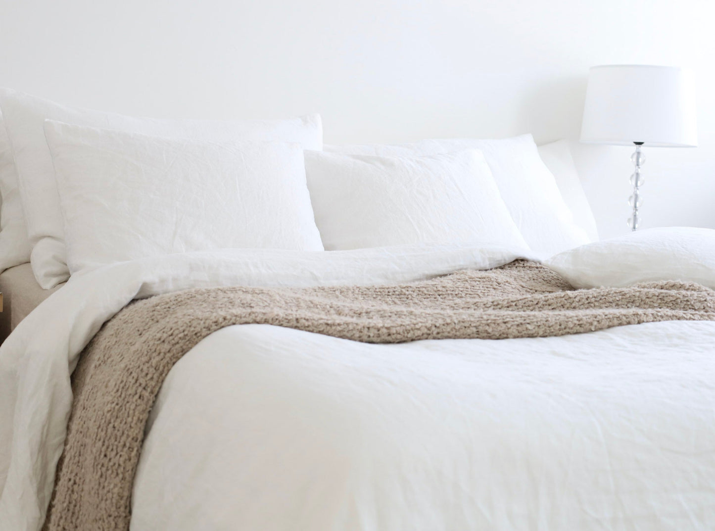 White linen pillow case