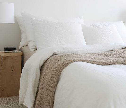 White linen duvet cover