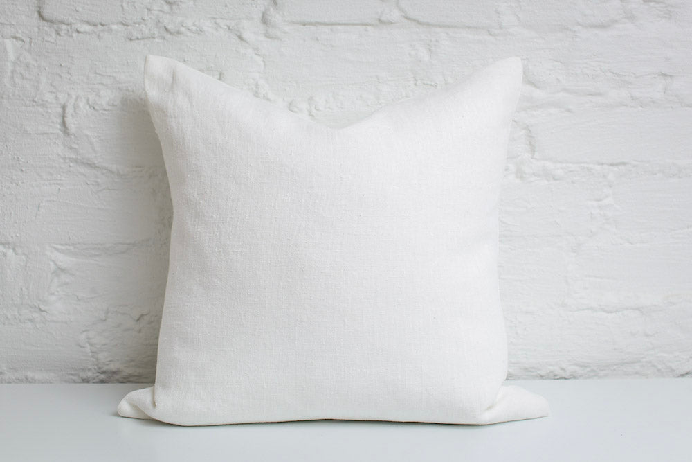 Pure white linen pillow cover