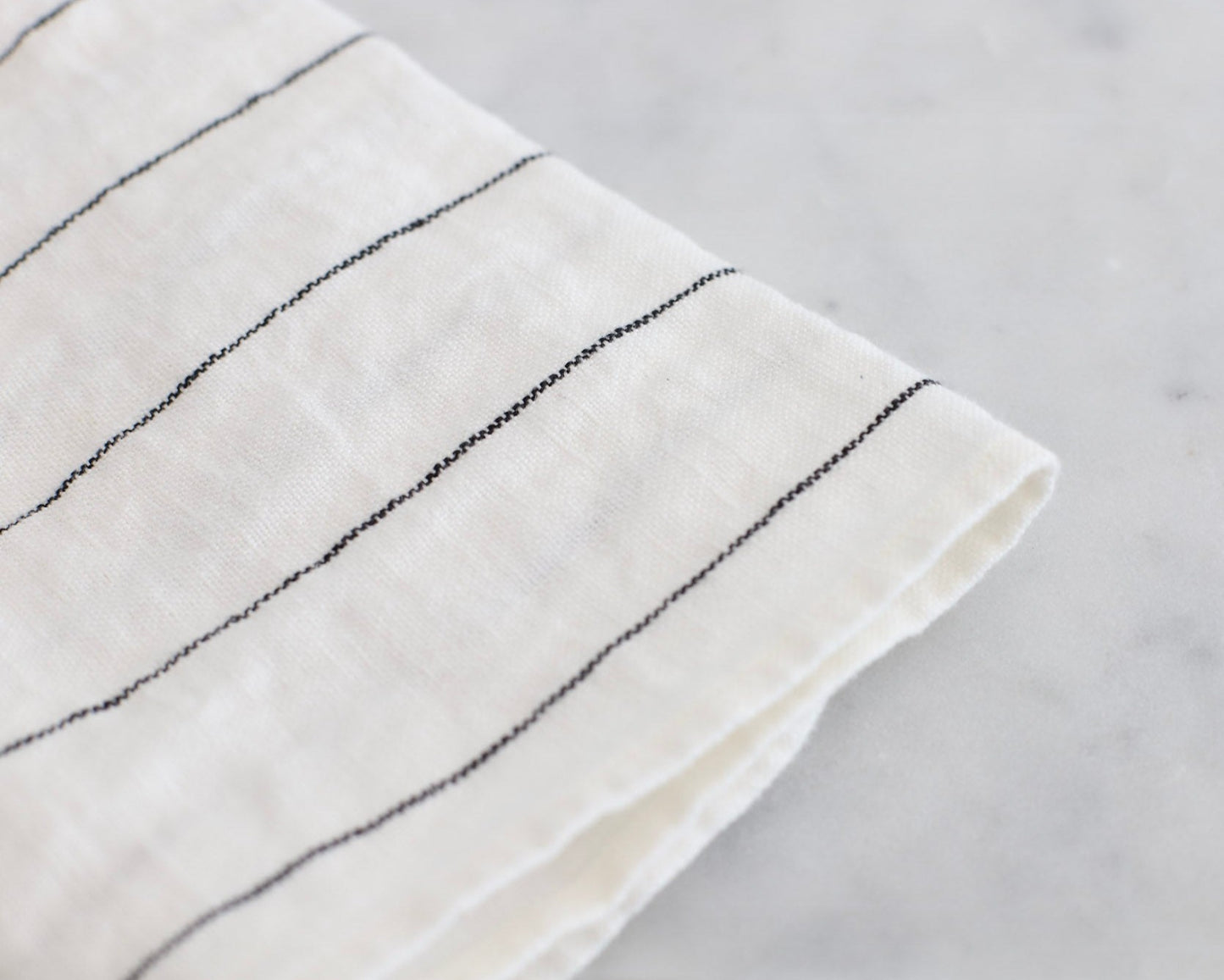 Warm white stripe linen kitchen towel