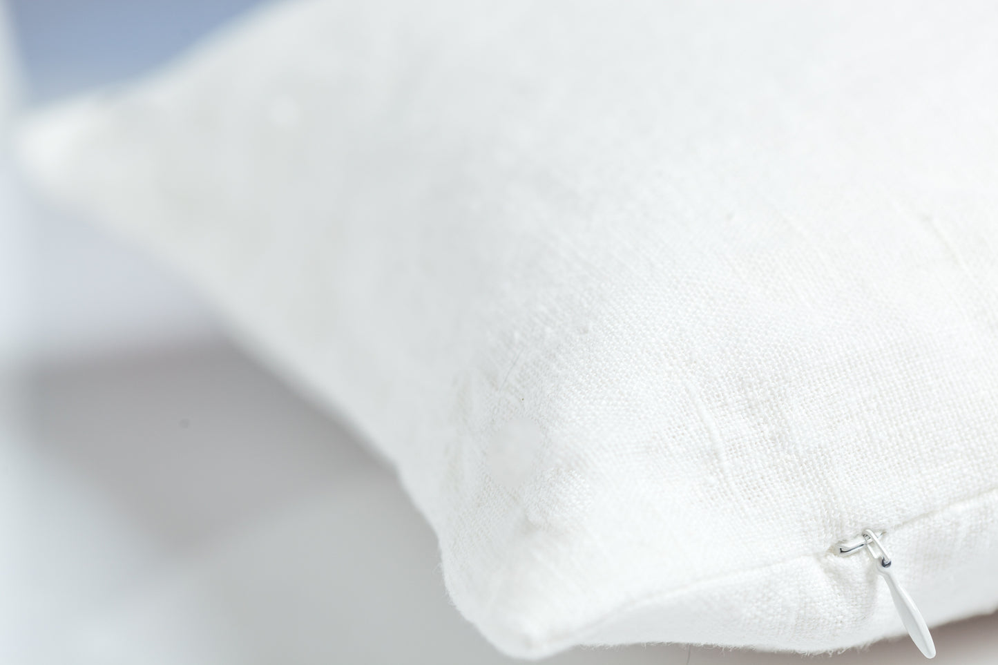 Pure white linen pillow cover